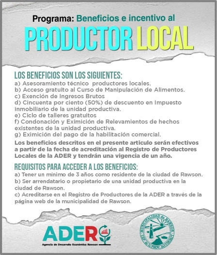 La Ader Rawson lanza beneficios para los productores locales
