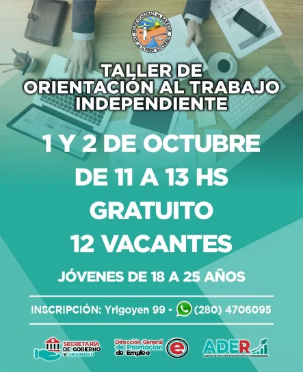 Taller laboral gratuito en Rawson